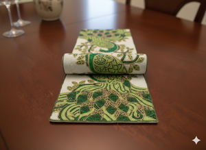 Chemin de table perlé à la main avec broderie complexe de perles de rocaille, style bohème, pour l'intérieur - Product Image 4