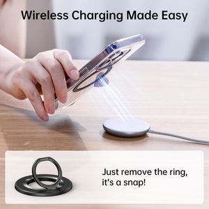Supporto Magnetico per Telefono con Anello, Rotazione a 360 Gradi per MagSafe, Impugnatura Magnetica Bifacciale, Supporto a Doppio Anello per Dita, Kickstand per Cellulare - Product Image 4