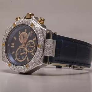 Reloj de cuarzo Moissanite Platinum King Frost con incrustaciones de diamantes para hombre, estilo diamante, reloj de pulsera premium, estilo de lujo premium para hombre - Product Image 2