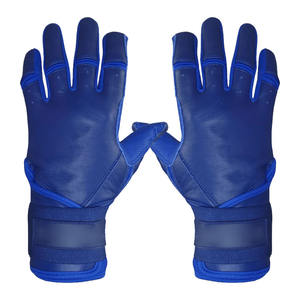 Guantes de Béisbol de Cuero Azul Rey con Agarre Texturizado en la Palma, Orificios Transpirables para los Dedos, Correa de Muñeca Ajustable, Personalizables OEM - Product Image 5