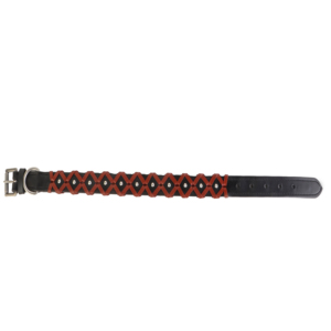 Genuine Leather Dog <b>Collar</b> Black with Tan Braiding Soft Padded Adjustable Handmade Durable Heavy Duty Premium <b>Pet</b> <b>Collar</b> - Product Image 3