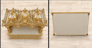 Achetez un Temple/Puja Mandir en bois de teck pour la maison, taille personnalisable, haut de gamme, sculpté à la main, couleur dorée, Pooja Ghar avec armoire de rangement - Product Image 6