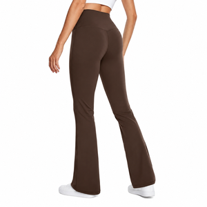 Custom Women's <b>High</b> <b>Waisted</b> <b>Flared</b> Yoga <b>Leggings</b> <b>Flared</b> <b>Leggings</b> 4 Way Stretch Gym Workout Fitness Yoga Pants OEM Manufacturer - Product Image 2