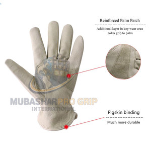 Durable Grain Leather Rigger <b>Gloves</b> with Reinforced Palm Support Anti-Slip Heat Resistant & Breathable for Everyday Workwear - Product Image 3