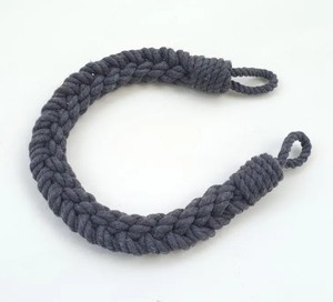 Dark Gray Braided Cotton <b>Curtain</b> Tieback – Boho Farmhouse Decor - Product Image 2