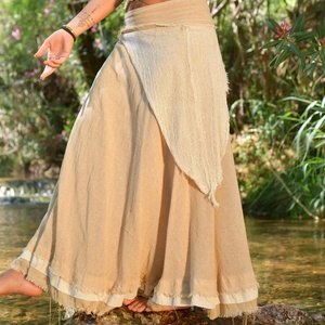 Falda Maxi Boho de Algodón con Diseño Asimétrico y Volantes, Suave y Transpirable, Falda Larga de Verano para la Playa - Product Image 5