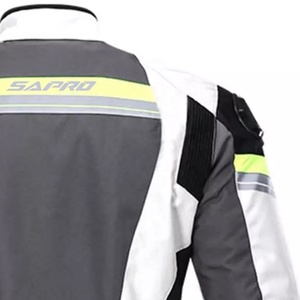 Chaqueta de Motocicleta SA.PRO para Hombre, Manga Larga, Cordura, Impermeable, Transpirable, con Bloques de Color, Resistente al Viento, Gris, Blanco, Amarillo, Logotipo Frontal - Product Image 4