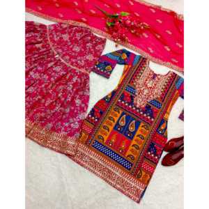 Robe de soirée de créateur avec top-sarara et dupatta - Product Image 6