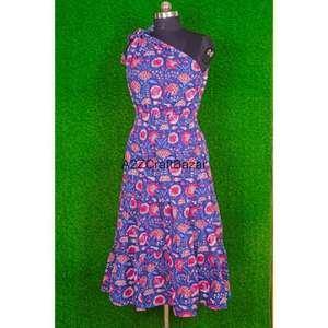 Robe midi moulante sexy à épaules dénudées pour femme, imprimé floral, 100 % coton, avec volants, tissu respirant et écologique pour l'été - Product Image 6