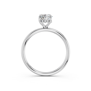 Bague de fiançailles et de mariage solitaire Zota Jewel, diamant de laboratoire certifié IGI, taille ovale centrale, or blanc massif, luxe - Product Image 4