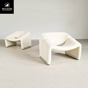 Chaise de canapé simple nordique tissu de loisirs hôtel modèle chambre concepteur personnalisé Simple fauteuil en coton et laine de lin en forme spéciale - Product Image 4