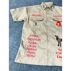 Custom Embroidered Shriners <b>Khaki</b> Shirt | Masonic Regalia Lodge Wear - Product Image 2