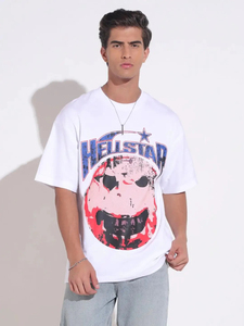 เสื้อยืดโอเวอร์ไซส์ลายกราฟิกสไตล์วินเทจ เสื้อยืดฮิปฮอปสตรีทแวร์ทรงหลวมแบบเรโทร พร้อมลายพิมพ์ตัวหนา เสื้อยืดผ้าฝ้ายเนื้อนุ่ม - Product Image 1