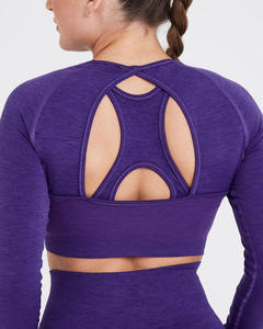 Women Seamless Sports <b>Bra</b> Racerback Scoop Neck Medium Support Yoga Fitness Solid Color Breathable Quick Dry SweatWicking - Product Image 3