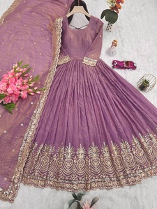 Vestido Anarkali Moderno con Cintura Natural, Mini, Casual, de Verano, de Alta Calidad, Tradicional Indio-Pakistaní, Completamente Cosido - Product Image 3
