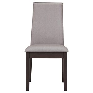 Ensemble de 2 chaises de salle à manger rembourrées taupe et expresso - Product Image 3