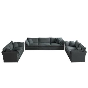 Set Divano 3 Pezzi Oversize Confortevole per Soggiorno, Divano a 2 Posti e a 3 Posti con Seduta Profonda per Interni Accoglienti - Product Image 4