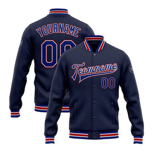 Formal Varsity Jacket Front Logo Breathable Stand Collar <b>Covered</b> <b>Button</b> Closure Polyester/Cotton Reflective Customizable Men's - Product Image 4
