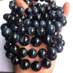 ลูกปัดพลอยตาเสือสีน้ำเงินธรรมชาติ เกรด 5A รูปทรงกลม ครึ่งเส้น สำหรับทำเครื่องประดับ DIY - Product Image 5