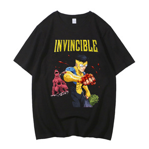 Camiseta gráfica unisex Invincible, camiseta informal negra de manga corta con cuello redondo y arte vintage de cómic de superhéroes del Imperio de Viltrum - Product Image 2