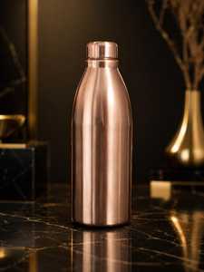 Bouteille d'eau en cuivre moderne, couleur or rose, portable, pour les voyages, article de luxe haut de gamme, flacon de stockage d'eau alcaline. - Product Image 4