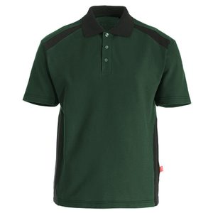 Chemise à manches courtes pour homme, verte, logo uni sur le devant, séchage rapide, tricotée, style décontracté, coupe régulière, 100% polyester - Product Image 1