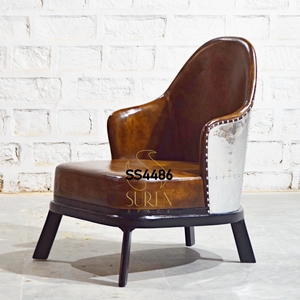 Salon Designer Fabriqué À La Main Unique Finition En Métal En Cuir Canapé Simple Fait À La Main Derniers Hôtels Réception Canapé Chaise - Product Image 1