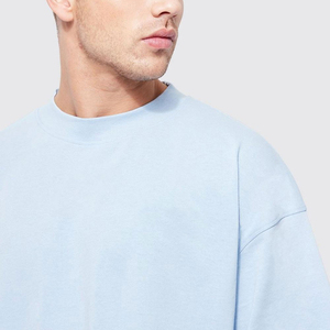 T-shirt décontracté pour homme, beige, coupe oversize, manches courtes, col rond, couleur unie, 100 % coton jersey, délavé à l'acide, respirant - Product Image 6
