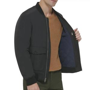 Premium Men's <b>Quilted</b> Bomber Jacket Custom OEM <b>Winter</b> Casual Outerwear Custom Heavyweight Varsity Jacket Embroidered Wool - Product Image 4