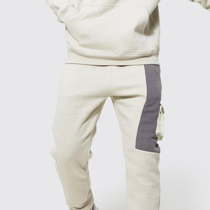 Conjunto de Sudadera y Pantalones Unisex con Capucha, Bloques de Color, Ligero, 2 en 1, de Secado Rápido, Transpirable, de Algodón, Estilo Urbano, Manga Larga, Casual, para Otoño - Product Image 5