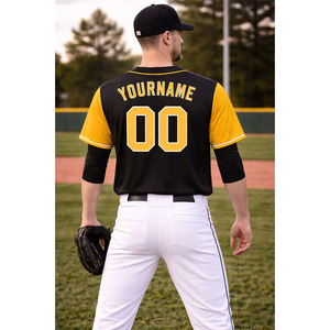 Uniformes de Béisbol Personalizados, Ropa Deportiva Transpirable de Malla de Secado Rápido, Estampado por Transferencia de Calor, Franjas, Logotipo Cosido Personalizado para Hombre - Product Image 4