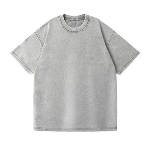 Good Quality Acid Wash T Shirt High Street <b>Black</b> Hip Hop Custom Logo Oversized Acid Wash T Shirt <b>Men</b> Washed T Shirt - Product Image 1