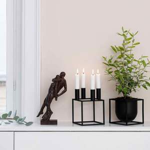 Candelabros de Primera Clase para el Hogar con Soporte para 4 Velas de Té, Marco Rectangular de Hierro, Acabado en Polvo Negro Decorativo - Product Image 2