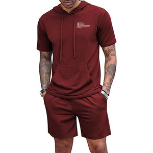 Conjunto de Sudadera con Capucha y Pantalones Cortos para Ocio y Uso Casual, Superficie de Algodón Transpirable, Ajuste Cómodo, Estilo Moderno - Product Image 1