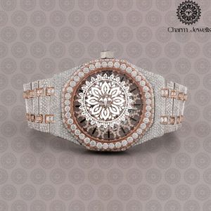 Montre de luxe Charm Jewells en acier inoxydable, boîtier de 40 mm, cadran en verre, mouvement mécanique analogique, bracelet tendance pour homme, date automatique, étanche - Product Image 1