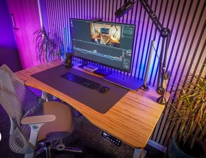 <b>Solid</b> Bamboo Natural <b>Wood</b> <b>Desk</b> Top Replacement Surface Board Electric Height Adjustable Standing <b>Desk</b> Modern Eco-Friendly - Product Image 6