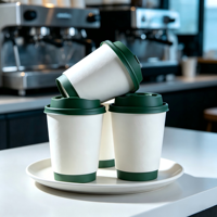 Gobelets à café jetables à double paroi de 16 oz et 20 oz, isolés pour boissons chaudes, design ondulé, en papier, vente en gros