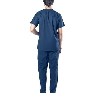 Doctor Medical Uniform Scrubs Set Soft Breathable Fabric Lightweight Comfortable Short Sleeve <b>Top</b> and Trousers Hospital Workwear - Product Image 4