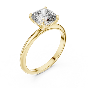Bague solitaire classique en or massif 14K 18K plaqué rhodium avec diamant de laboratoire taille coussin 0,50-3,00 carats DEF VVS certifié IGI - Product Image 3