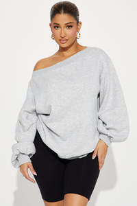 New Design Gym Workout Track Pullover French Terry Crew Neck One Shoulder <b>Jumper</b> Wear Outdoor Sweatshirt Women - Product Image 2