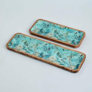 Bandeja Rectangular con Diseño de Spirea en Madera de Mango, Ideal para Aperitivos, Frutas y Postres, Hecha a Mano, Elegante y Decorativa para Hotel y Cafetería - Product Image 3