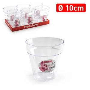 MACETA 10CM Pot de fleurs en plastique transparent Jardinières élégantes pour une utilisation en intérieur et en extérieur - Product Image 3