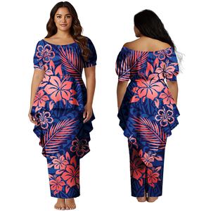 Classic Design Custom Pattern Aloha Beach Dresses Samoan Casual Lady Dress Polynesian Fashion <b>Top</b> and Skirts 2pcs Set Puletasi - Product Image 3