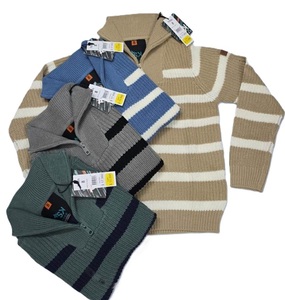 Pull rayé à demi-zip pour garçons, 100 % acrylique, personnalisé, manches longues, teint en fil, trois couleurs, fournisseur du Bangladesh - Product Image 4
