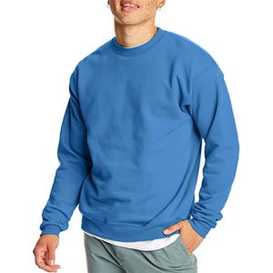Sweat-shirt à col rond bleu pour homme, manches longues, pull décontracté, doux et confortable, à porter tous les jours, vêtements d'automne et d'hiver, 100% coton - Product Image 2