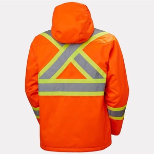 Safety <b>Jacket</b> Reflective Breathable for <b>Construction</b> Fire Protection Outdoor Use High Visibility Workwear 100% Polyester - Product Image 4