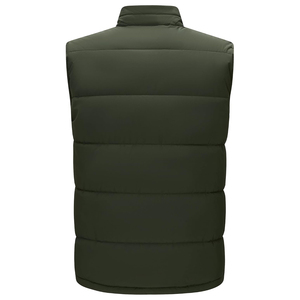 Chaleco Acolchado Azul Marino para Hombre, Cuello Alto, Cierre de Cremallera, Cortavientos, Informal, Ropa de Invierno, Relleno de Poliéster, Bolsillos, Largo Regular - Product Image 4