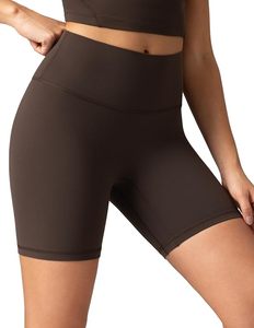 Shorts Deportivos de Cintura Alta para Mujer, Color Sólido, Tejido Elástico, Estilo Deportivo, Cintura Elástica, Pantalones Cortos Sin Costuras - Product Image 5