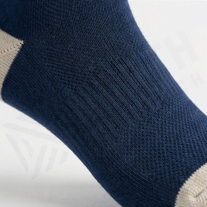 Crew <b>Socks</b> Solid Navy Blue Cotton Knitted Breathable Casual Daily Wear Adult Spring Standard Thickness - Product Image 5