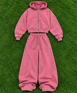 Ensemble de survêtement d'hiver pour femmes grande taille avec logo personnalisé, 2 pièces, à capuche, pantalon évasé zippé, tenue sportive verte - Product Image 3